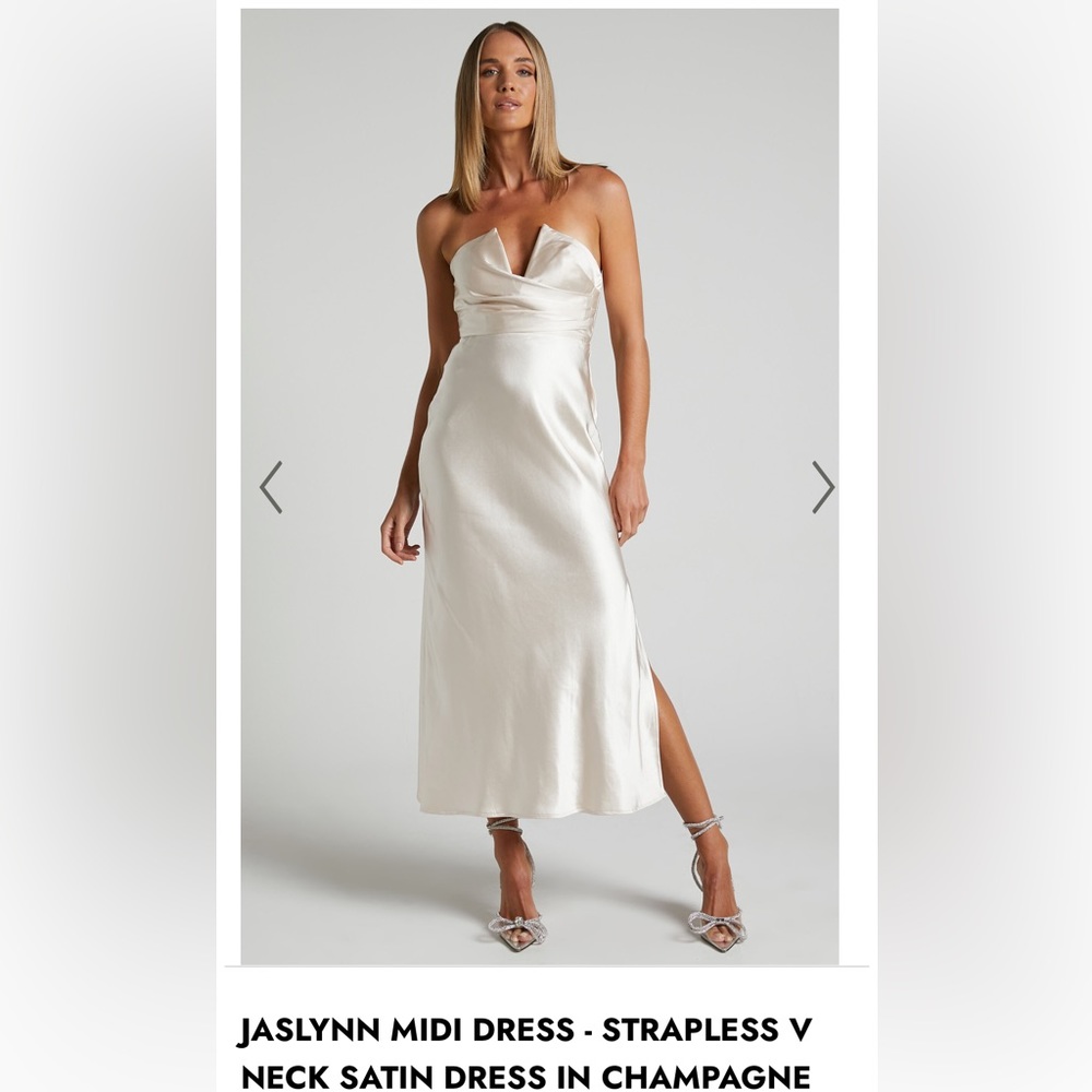 Showpo Midi Dress in Champagne